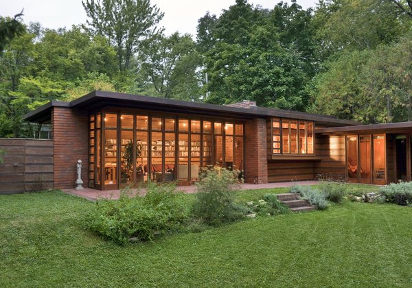 The 1936 Herbert and Katherine Jacobs House in Madison, Wisconsin, marks the first Usonian-style home designed by Frank Lloyd Wright.