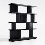 Shelter Charcoal Wood Bookcase with Shelves